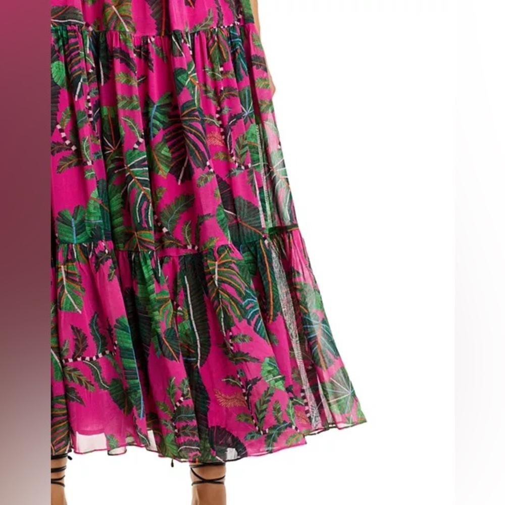 FARM Rio Vibrant Pink and Green Strapless Dress - Picture 7 of 15